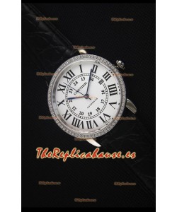 Cartier "Ronde De Cartier" Caja de Acero Inoxidable, Bisel con Diamentes Creados en Laboratorio
