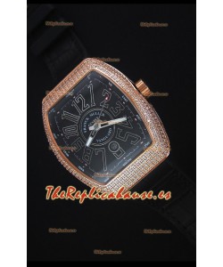 Franck Muller Vanguard Reloj Replica Suizo en Dial Negro