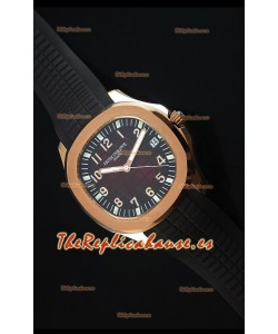 Patek Philippe Aquanaut Jumbo Oro Rosado Reloj Replica Escala 1:1 - Dial de color Rojo Vino