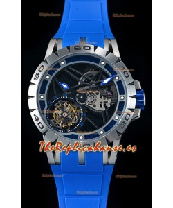 Roger Dubuis Excalibur Spider Flying Tourbillon Skeleton Caja de Titanio Reloj Suizo a Espejo 1:1
