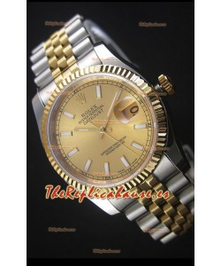 Rolex Datejust Reloj Replica en Oro Dial 36MM con Movimiento Suizo 3135
