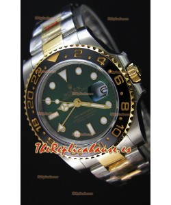 Rolex GMT Masters II Reloj Oro Amarillo de Dos Tonos con Dial Verde
