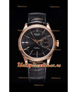 Rolex Cellini Date Ref#50515 Réplica a Espejo 1:1 Oro Rosado Dial Marrón Reloj en Acero 904L