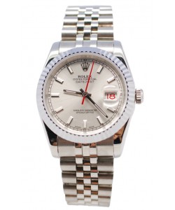 Rolex Replica Datejust Reloj Suizo con Esfera Gris Osucro - 36MM