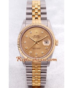 Rolex Réplica Datejust Reloj - Dos Tonos