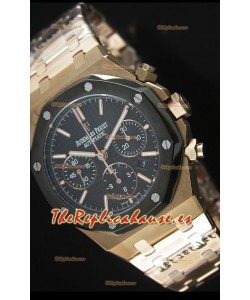 Audemars Piguet Royal Oak Réplica espejo 1:1 en Oro Rosado y Dial en Cerámica texturizado a Cuadros