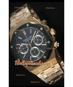 Audemars Piguet Royal Oak Oro Rosado, Dial en Cerámica color Azul - Réplica en escala 1:1