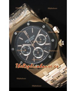 Audemars Piguet Royal Oak Oro Rosado, Dial en Cerámica color Negro - Réplica en escala 1:1