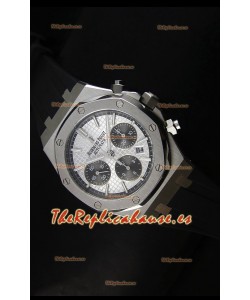 Audemars Piguet Royal Oak Reloj Cronógrafo en Acero Inoxidable Caja y Bisel en Blanco