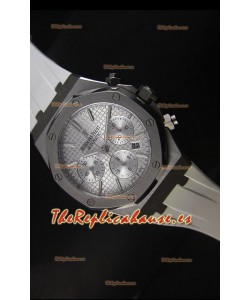 Audemars Piguet Royal Oak Reloj Cronógrafo en Acero Inoxidable Caja y Bisel en Blanco