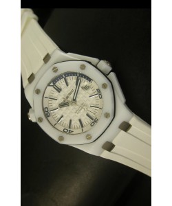 Audemars Piguet Royal Oak Diver Ceramica Blanca Ultima Edición Escala 1:1