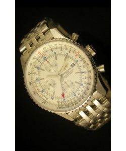 Breitling Navitimer World GMT - Ultima Edición Réplica a Escala 1:1 Dial Blanco