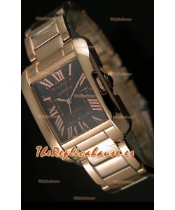 Cartier Tank Anglaise Mid Sized, Reloj Réplica Suiza color Oro Rosado - Réplica en escala 1:1