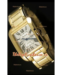Cartier Tank Anglaise Mid Sized, Reloj Réplica Suiza color Oro Amarillo - Réplica en escala 1:1