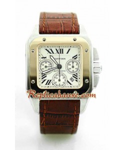 Cartier Santos 100 Cronógrafo Reloj Suizo