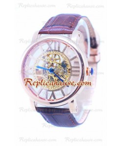 Cartier De Rotonde Skeleton Rose Gold Reloj 