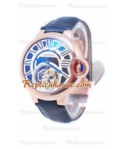 Cartier Ballon de Bleu Flying Tourbillon Rose Gold Reloj Cara Negra