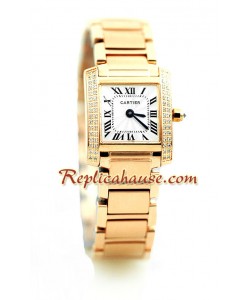 Cartier Tank Francaise Suizo - - Dama - tamaño Oro Rosa