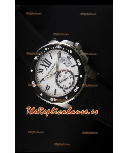 Calibre De Cartier Reloj con Caja de Acero 42MM Dial Blanco - Reloj Réplica Espejo 1:1
