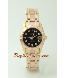 Rolex Réplica Datejust - Tres Tonos Mid-tamaño Reloj