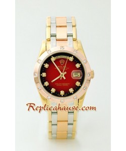 Rolex Réplica Day Date Tres Tonos Reloj