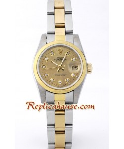 Rolex Réplica Datejust - Two-tone- Dama -