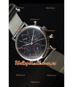 IWC Portofino Cronógrafo Reloj Suizo en Correa de Malla Dial Negro 