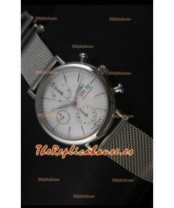 IWC Portofino Cronógrafo Reloj Suizo en Correa de Malla Dial Blanco 