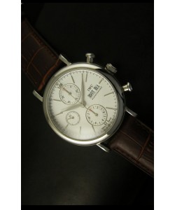 IWC Portofino Reloj Suizo Cronógrafo en Caja de Acero, Dial Blanco