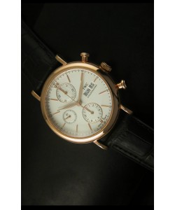 IWC Portofino Reloj Suizo Cronógrafo Caja en Oro Rosado Dial Blanco