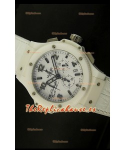 Hublot Big Bang, Reloj en caja de Cerámica Blanca, con Movimiento de Cuarzo