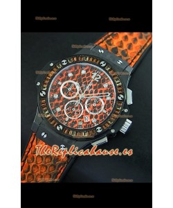 Hublot Big Bang para mujeres, Reloj 34MM movimiento de cuarzo, Dial/Correa en Naranja