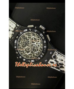 Hublot Big Bang Edición White Zebra Bang, Reloj 34MM, caja con recubrimiento PVD en negro