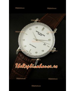 Patek Philippe Calatrava 5298 Reloj Réplica Suiza en Acero - Horas en Diamantes