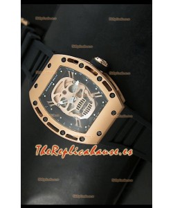 Richard Mille RM052 Skull Tourbillon Reloj Réplica Suiza en Oro Rosado