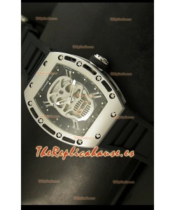 Richard Mille RM052 Skull Tourbillon Reloj Réplica Suiza Caja de acero cepillado
