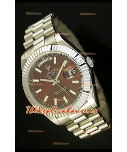 Rolex Day Date II, Reloj Réplica Suiza 41MM - Dial Marrón - réplica en escala 1:1