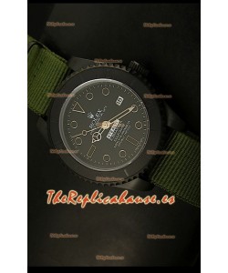 Rolex Submariner Edición STEALTH Reloj Réplica Suiza, correa verde