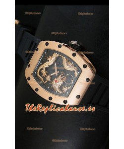 Richard Mille RM057 Tourbillon Jackie Chan Reloj Réplica Suiza en Oro Rosado