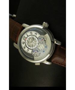 Mont Blanc Nicolas Riessec Caja de Acero Inoxidable Dial Blanco Dial Gris