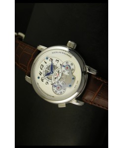 Mont Blanc Nicolas Riessec Caja de Acero Inoxidable Dial Blanco