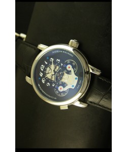 Mont Blanc Nicolas Riessec Caja de Acero Inoxidable Dial Negro