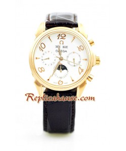 Omega Co-Axial Escapement Edición Réplica Leather Reloj