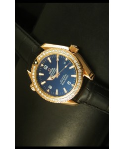 Omega Planet Ocean Reloj chapado en Oro Rosado con Diamantes