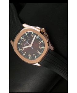 Patek Philippe Aquanaut Reloj en Oro Rosado Dial en color Marrón - Réplica a escala 1:1