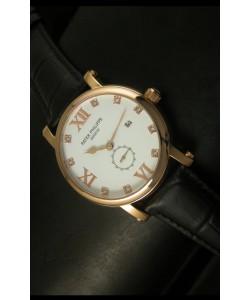 Patek Philippe Calatrava Marcadores de Hora en Diamantes de Oro Rosado