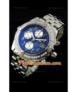 Breitleng Chronomat Evolution Reproducción Reloj Suizo con Diamantes en Bisel