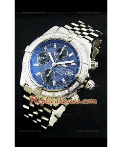 Breitleng Chronomat Evolution Reproducción Reloj Suizo con Diamantes en Bisel