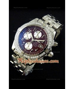 Breitleng Chronomat Evolution Reproducción Reloj Suizo con Diamantes en Bisel