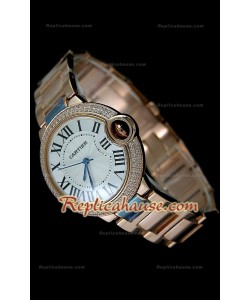 Ballon De Cartier Reproducción Reloj Suizo - Mediano- de Oro Rosa 38MM